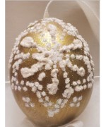 Peter Priess of Salzburg Hand Painted Easter Egg - Gold Snowflake